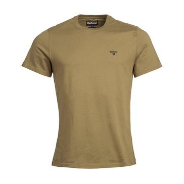 Green Barbour Mens Sports T-Shirt Mid Olive