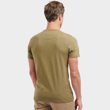 Green Barbour Mens Sports T-Shirt Mid Olive