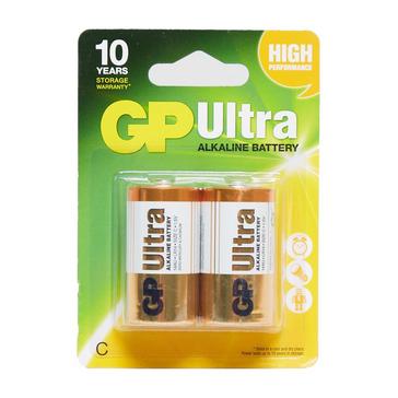 White GP Batteries Ultra Batteries C Pack of 2