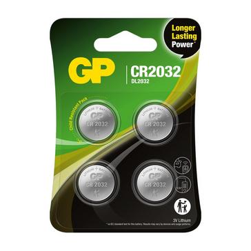 Black GP Batteries GP Coin Cell Batteries CR2032 4PK