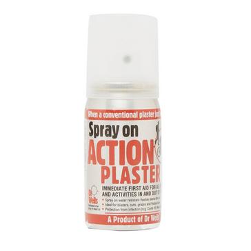 White DR WELLS-ACTION Spray On Action Plaster