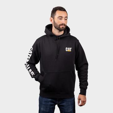 Black CATERPILLAR Men's Trademark Banner Hooded Sweatshirt