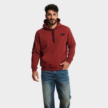 Red CATERPILLAR Men's Trademark Banner Hooded Sweatshirt