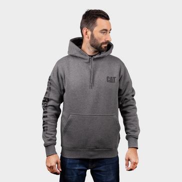 Grey CATERPILLAR Men's Trademark Banner Hooded Sweatshirt