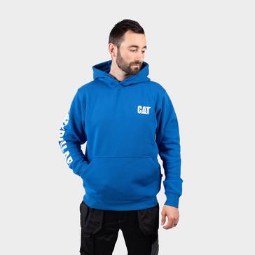 Blue CATERPILLAR Men's Trademark Banner Hooded Sweatshirt