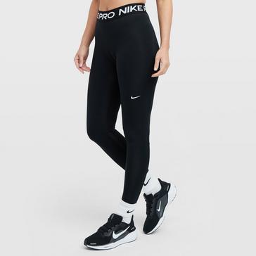 Black Nike Women's Mid-Rise Mesh-Panelled Leggings