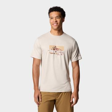 Beige Columbia Men's Kwick Hike Graphic SS Tee