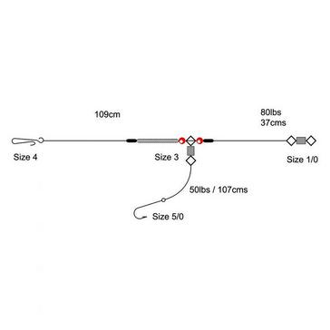 Silver TRONIX 1 Hook Clipped Rig (Size 1/0)