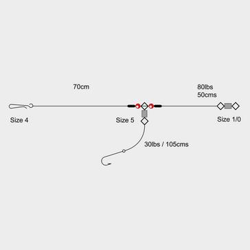 Clear TRONIX 2 Hook Clipped Rig (Size 1)