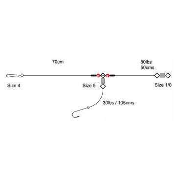 Clear TRONIX 2 Hook Clipped Rig (Size 1)