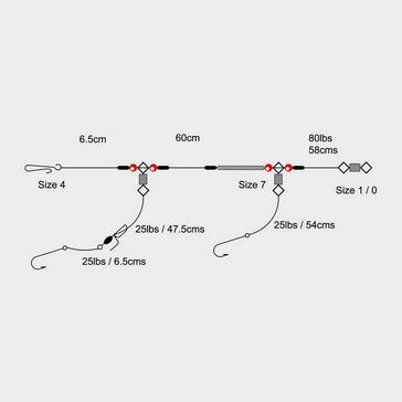 White TRONIX 2 Hook Loop Rig (Size 4)