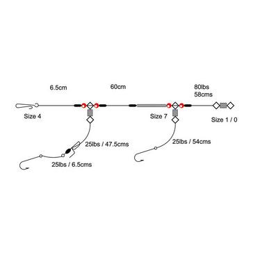 White TRONIX 2 Hook Loop Rig (Size 4)