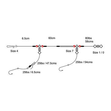 Silver TRONIX 2 Hook Loop Rig (Size 4)