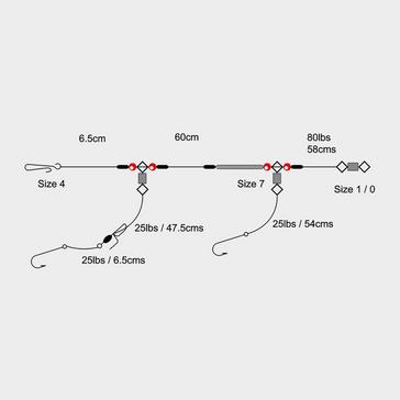 Silver TRONIX 3Hook 2Up 1Down Rig (Size 1)