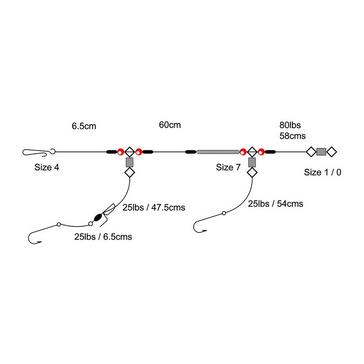 Silver TRONIX 3Hook 2Up 1Down Rig (Size 1)