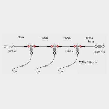 Silver TRONIX 3Hook 2Up 1Down Rig (Size 2)