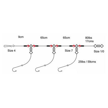 Silver TRONIX 3Hook 2Up 1Down Rig (Size 2)