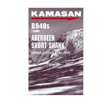 Silver Kamasan Short Shank Aberdeen Barbed Hook (3/0)