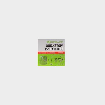 Green KORUM Big Fish qckstop Hair Rigs 15Inch Brbd - Sz 10