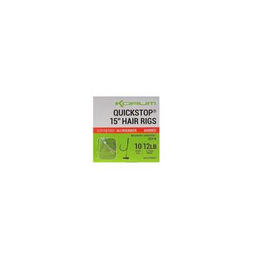 Green KORUM Big Fish qckstop Hair Rigs 15Inch Brbd - Sz 10