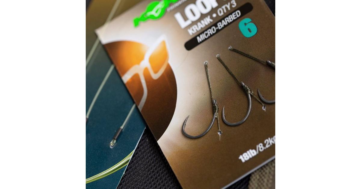 KORDA Carp Fishing LOOPS Ready Made Rigs 18lb / Barbed Krank