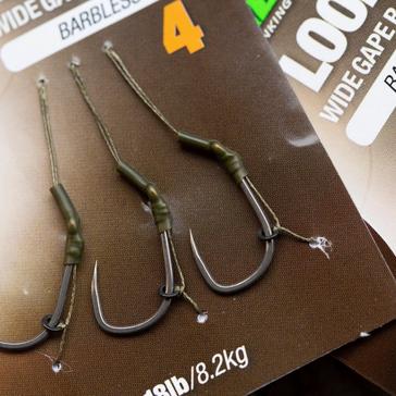 Grey Korda Loop Rigs Wide Gape X Size 4 18lb