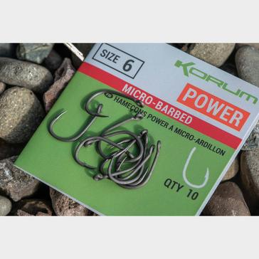 Silver KORUM Xpert Power Hooks Barbed Size 10