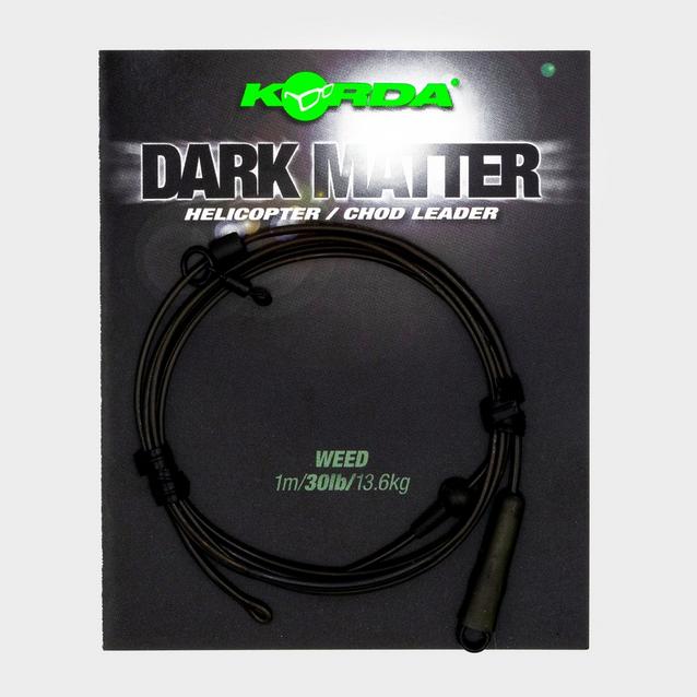 Green Korda Dark Matter Heli-Safe Leader 30lb 1m Weed image 1
