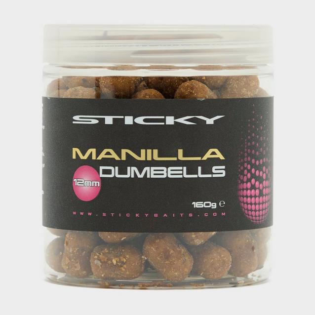 Brown Sticky Baits Manilla Dumbells 12Mm 160G Pot image 1