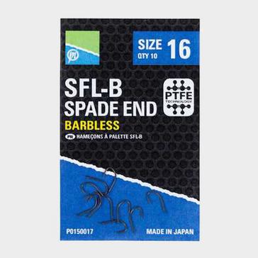 Black PRESTON SFL-B Spade End Barbless Hooks Size 16