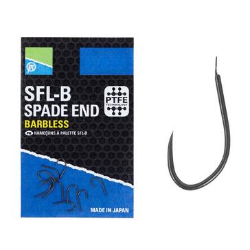 Black PRESTON INNOVATION SFL-B Spade End Barbless Hooks Size 20