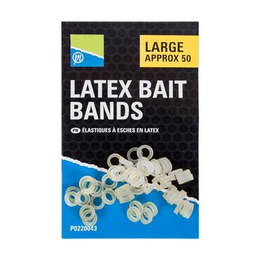 White PRESTON INNOVATION Latex Bait Bands Large