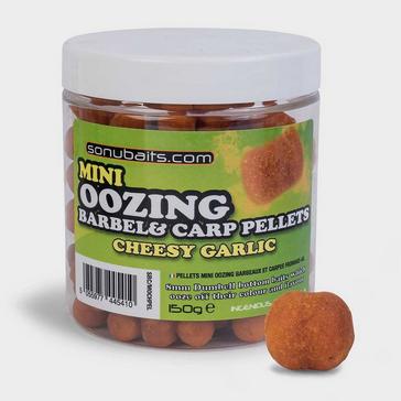 Orange SONU BAITS Mini Oozing Pellets Cheesy Garlic