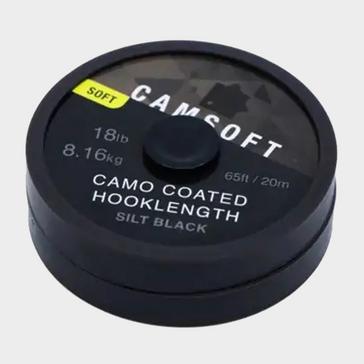 Black THINKING ANGLER Camsoft Hooklength Camo Silt Black 18lb