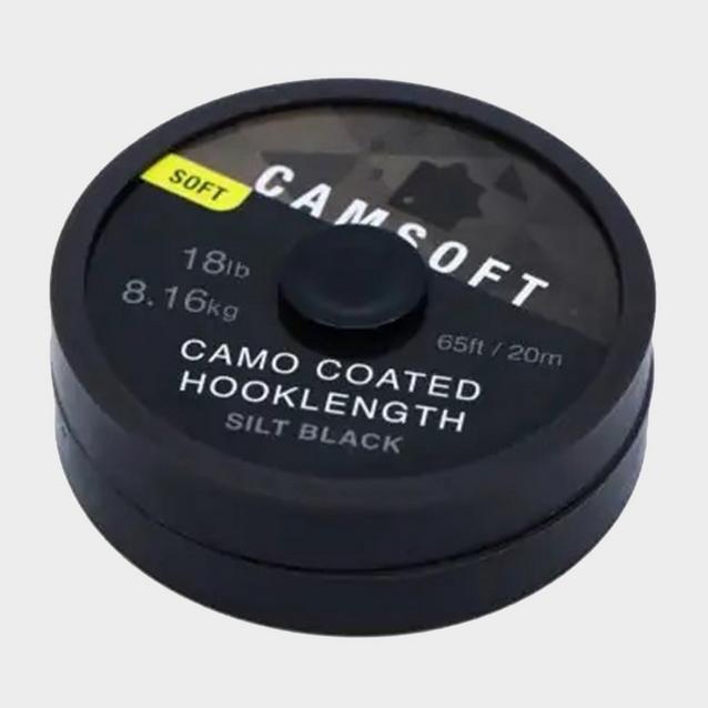 Black THINKING ANGLER Camsoft Hooklength Camo Silt Black 18lb image 1