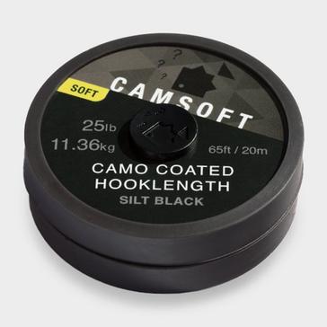 Black THINKING ANGLER Camsoft Hooklength Camo Silt Black 25lb