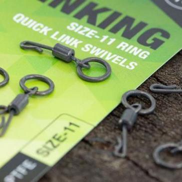 Black THINKING ANGLER PTFE Ring Quick Link Swivels Size 8