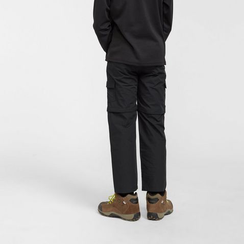 Black FREEDOMTRAIL Kids’ Nebraska II Zip-Off Trousers