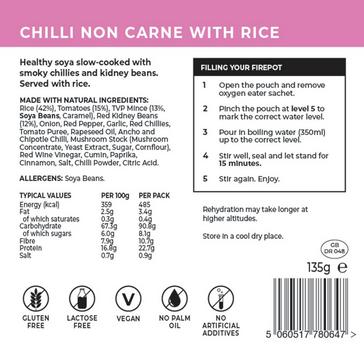 Brown FIREPOT Chilli Non Carne With Rice