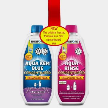 Clear Thetford Aqua Kem Blue & Aqua Rinse Concentrate Duo Pack