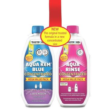 Clear Thetford Aqua Kem Blue & Aqua Rinse Concentrate Duo Pack
