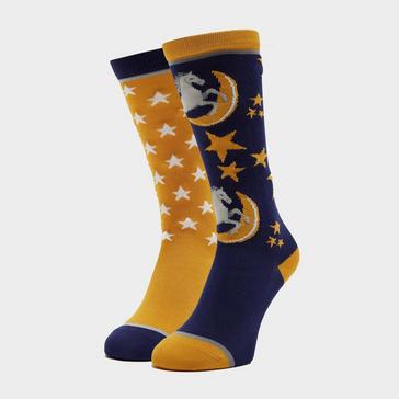 Yellow Shires Kids Bamboo Socks 2 Pack Navy/Yellow