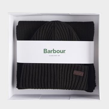 Black Barbour Crimdon Beanie & Scarf Gift Set Black