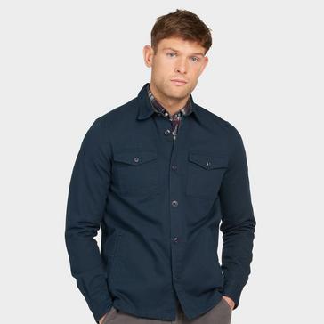Blue Barbour Mens Essential Twill Overshirt Navy