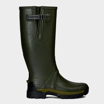 Green Hunter Mens Balmoral II Side Adjustable Neoprene Wellington Boots Dark Olive
