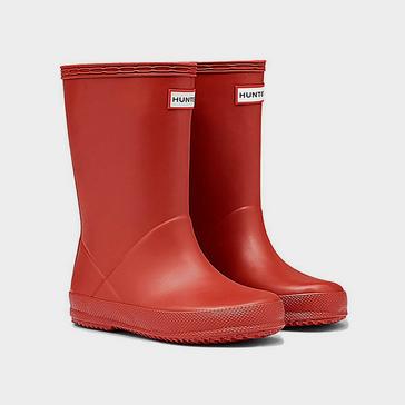 Red Hunter Kids First Classic Wellington Boots Military Red