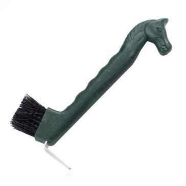 Green Lincoln Horse Head Hoof Pick with Brush Green