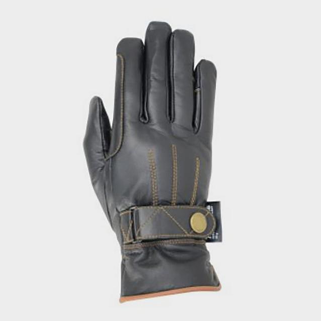 Black Hy Hy5 Thinsulate Leather Winter Riding Gloves Black/Tan image 1