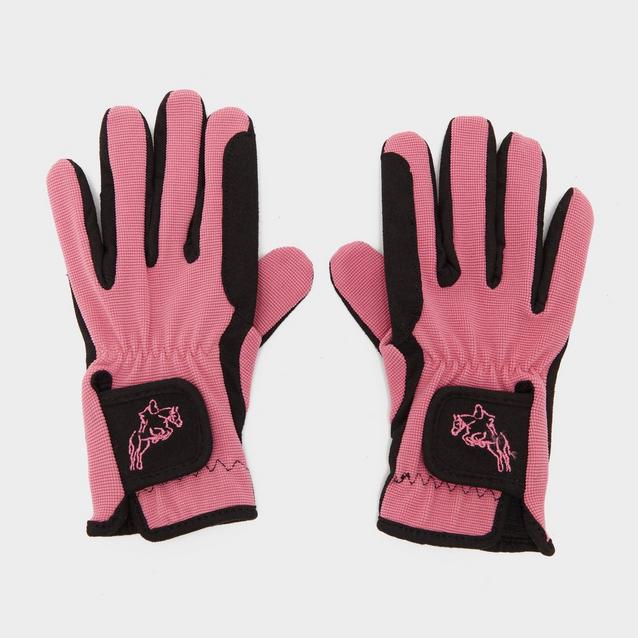 Pink Hy Hy5 Childs Everyday Two Tone Riding Gloves Black/Pink image 1