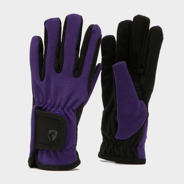 Black Hy Hy5 Childs Everyday Two Tone Riding Gloves Black/Purple